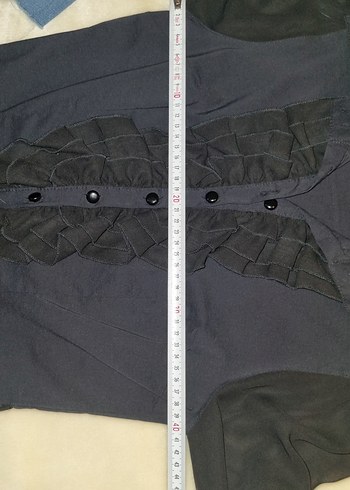 Adilışık Fırfırlı Siyah Gotik Kadın Gömlek - Görsel 7