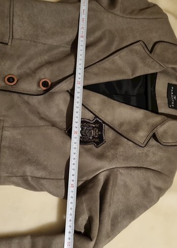 Bej / vizon renk Süet Düğmeli Kadın Blazer Ceket - Görsel 9