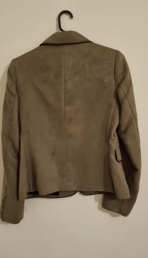 Bej / vizon renk Süet Düğmeli Kadın Blazer Ceket - Görsel 5