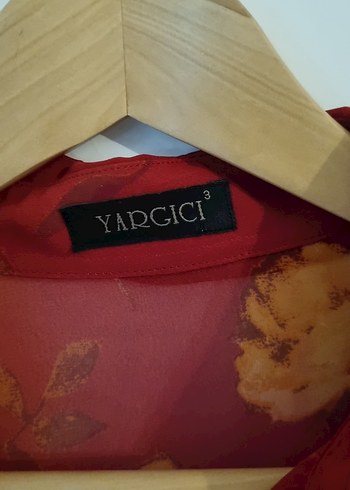 YARGICI Çiçek Desenli Kırmızı Uzun Kollu Şifon Gömlek - Görsel 2