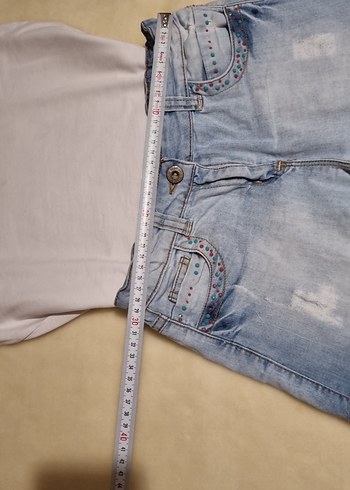 Kız çocuk Kot Şort + tshirt - Görsel 4