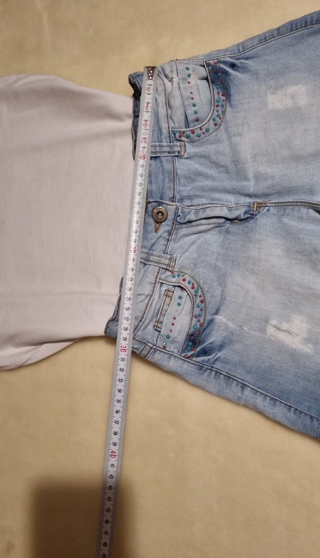 Kız çocuk Kot Şort + tshirt - Görsel 4