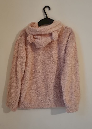 LCW Kız Çocuk Pembe Kapüşonlu Peluş teddy Sweatshirt - Görsel 5
