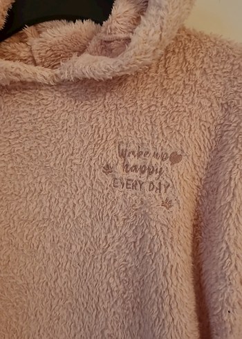 LCW Kız Çocuk Pembe Kapüşonlu Peluş teddy Sweatshirt - Görsel 2