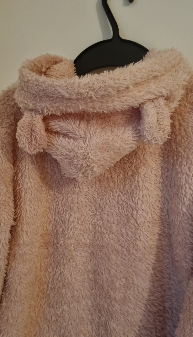 LCW Kız Çocuk Pembe Kapüşonlu Peluş teddy Sweatshirt - Görsel 4