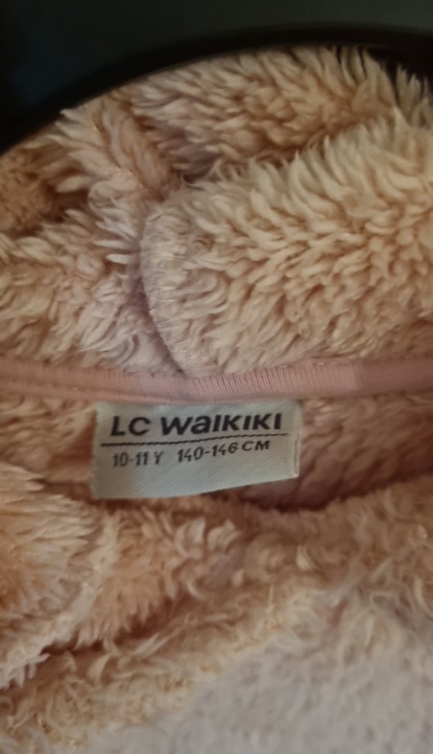 LCW Kız Çocuk Pembe Kapüşonlu Peluş teddy Sweatshirt - Görsel 3