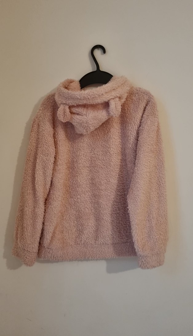 LCW Kız Çocuk Pembe Kapüşonlu Peluş teddy Sweatshirt - Görsel 5
