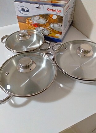 Gülsan 6 parça cam kapak omlet set 