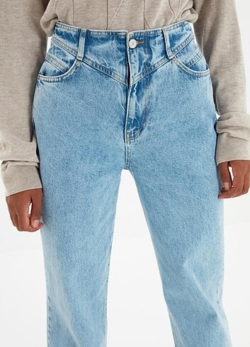 Mavi yüksek bel 90's wide leg jean