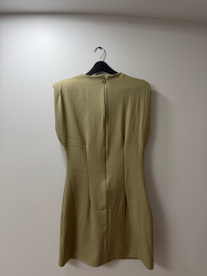 Bej Kolsuz Midi Kadın elbise - Görsel 2