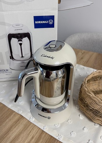 Korkmaz Kahve Makinesi Gri-Beyaz - Görsel 6