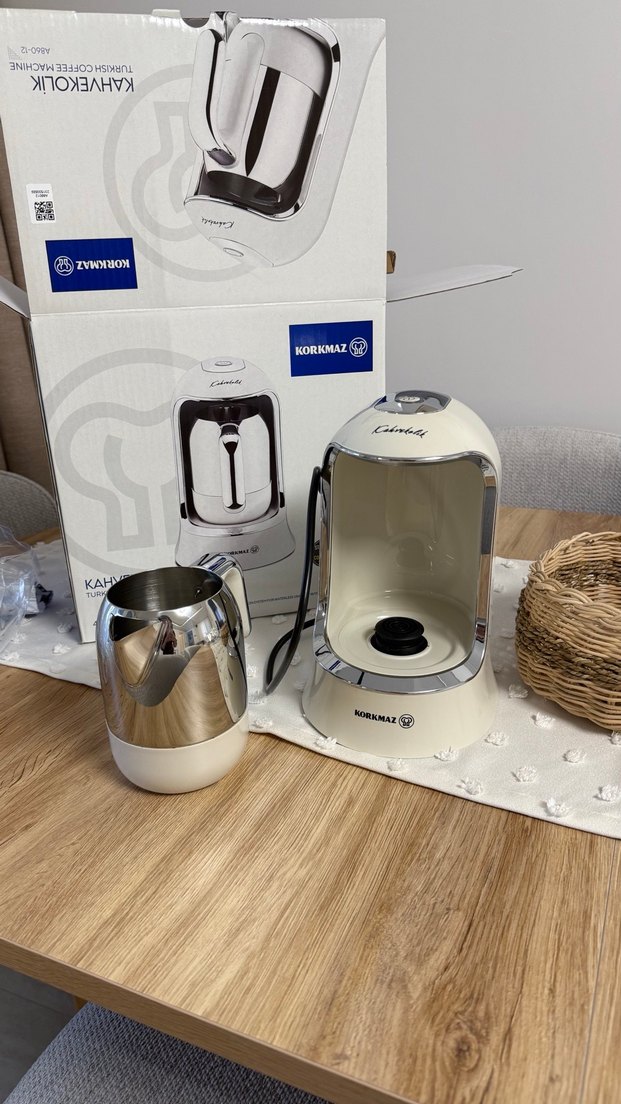 Korkmaz Kahve Makinesi Gri-Beyaz - Görsel 4
