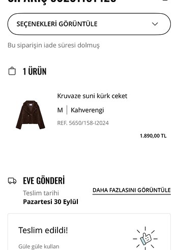 Stradivarius Suni kürk ceket