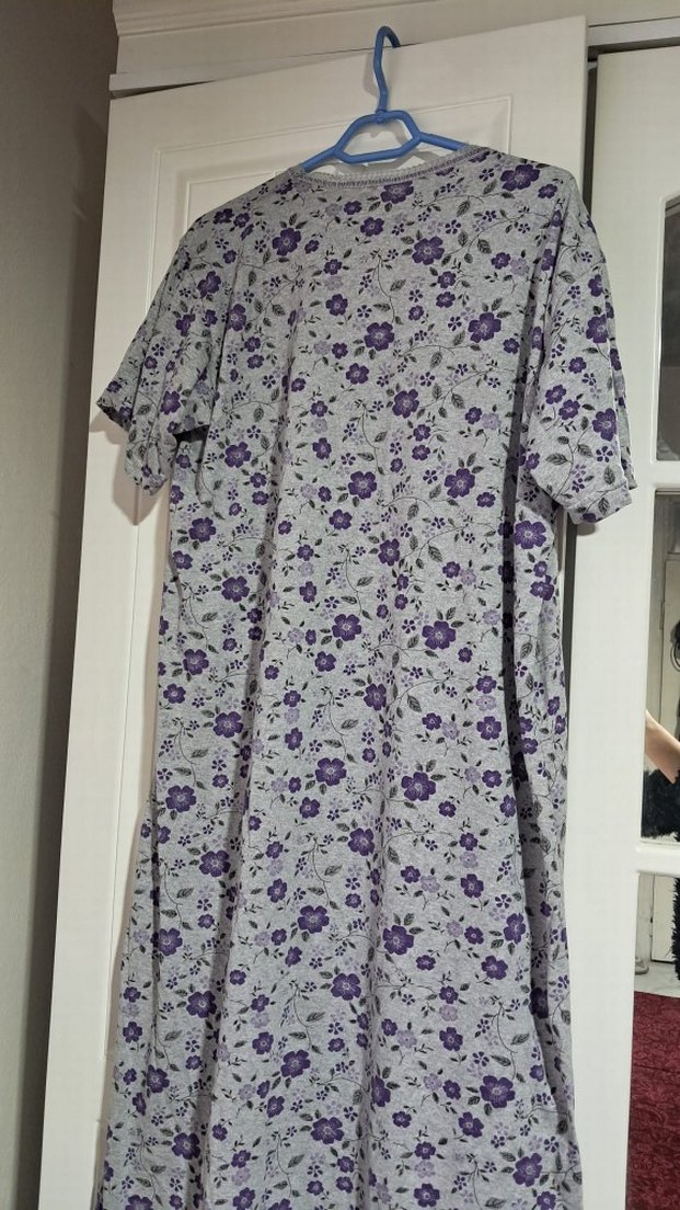 Uzun Mor Hamile ve Emzirme Gecelik - Görsel 4