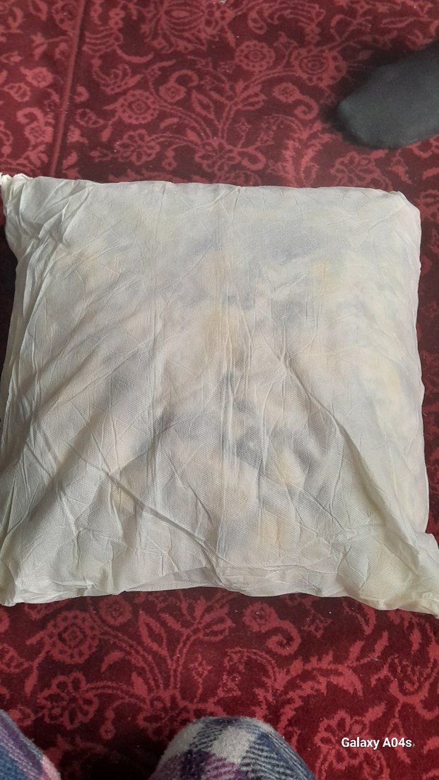 Gri Beyaz Desensiz Yastık  kirlent - Görsel 3