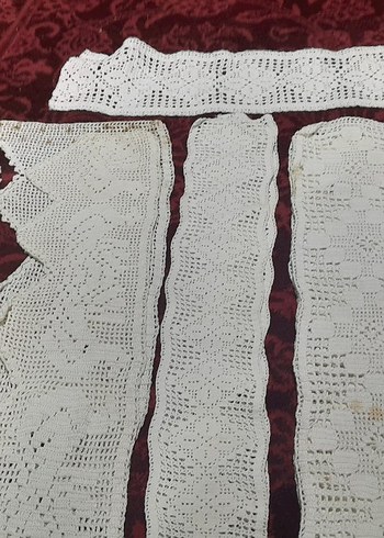 Bohem Tarzı El Yapımı Beyaz Dantel Örtüler hepsinin fiyati - Görsel 7