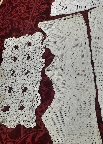 Bohem Tarzı El Yapımı Beyaz Dantel Örtüler hepsinin fiyati - Görsel 5