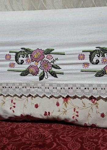 Nakışlı Beyaz yorgan bandi - Görsel 3