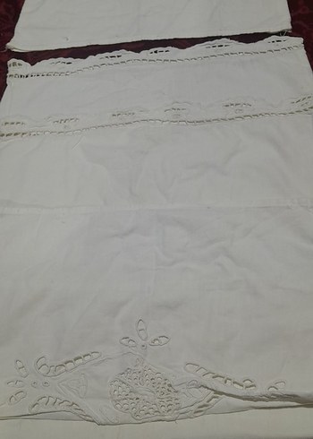 İşlemeli Beyaz uzun yastik 2 adet tepesi mevcut - Görsel 8