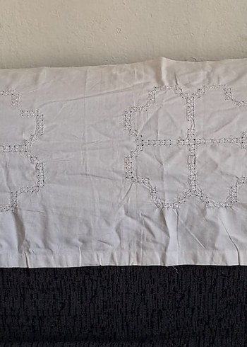 Nakışlı Bohem Gri Beyaz Masa Örtüsü - Görsel 7