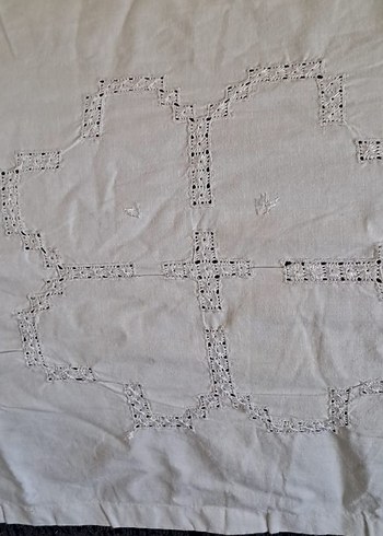 Nakışlı Bohem Gri Beyaz Masa Örtüsü - Görsel 4