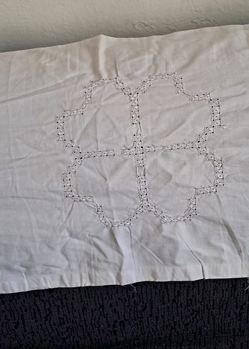 Nakışlı Bohem Gri Beyaz Masa Örtüsü - Görsel 2