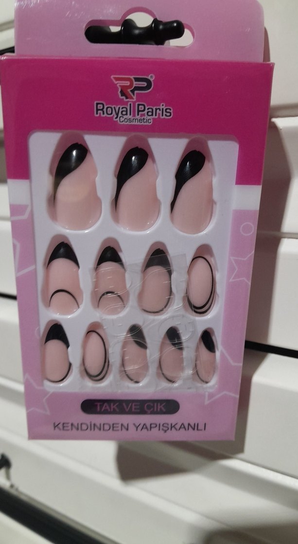 Tırnak Royal Paris Kendinden Yapışkanlı Pembe Siyah Tırnak Süsü - Görsel 3