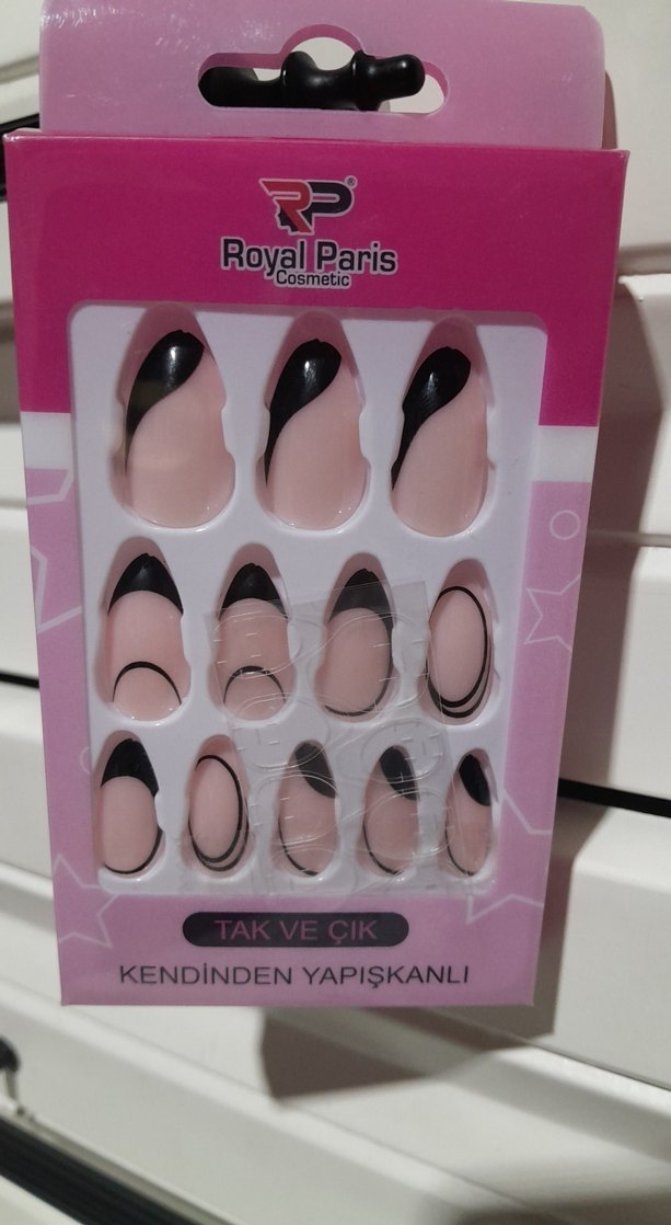 Tırnak Royal Paris Kendinden Yapışkanlı Pembe Siyah Tırnak Süsü - Görsel 2