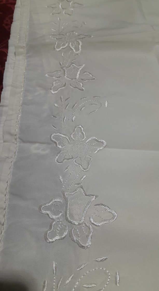 Nakışlı  makina sarma işi krem renk mango üzerine yapilmiş - Görsel 3