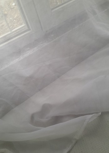 Beyaz Düz Modern Tül Perde 2 adet perde - Görsel 5