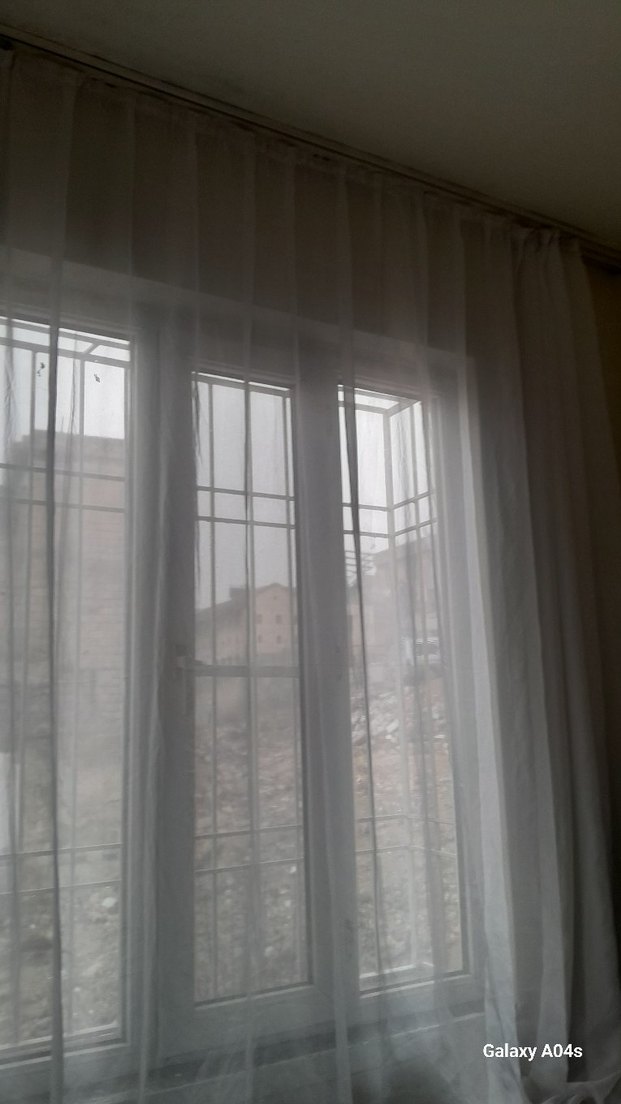 Beyaz Düz Modern Tül Perde 2 adet perde - Görsel 2