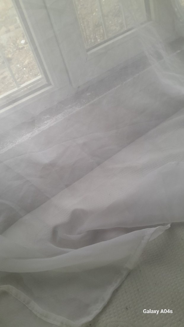 Beyaz Düz Modern Tül Perde 2 adet perde - Görsel 5