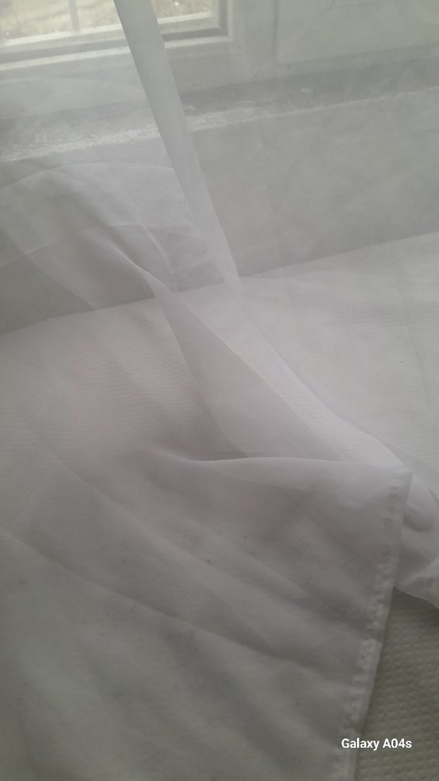 Beyaz Düz Modern Tül Perde 2 adet perde - Görsel 4