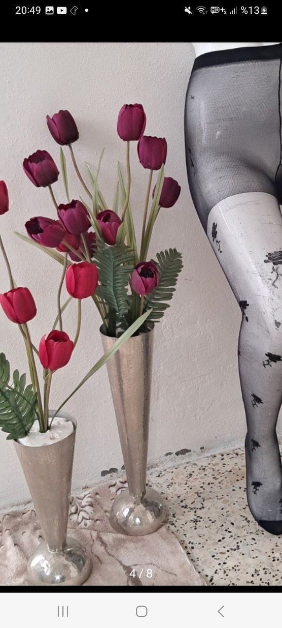 Çiçek Desenli Gri Çocuk Külotlu Çorap - Görsel 3