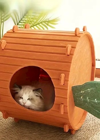 Turuncu Havuç Kedi Evi ve Oyuncağı - Görsel 3