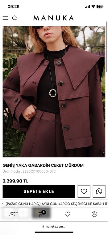 Zara Manuka mürdüm ceket