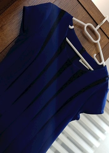 Mavi Pilili mini Kadın Akşam Elbisesi - Görsel 2