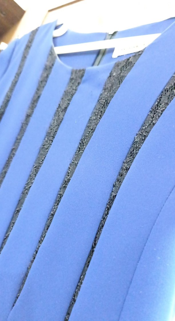 Mavi Pilili mini Kadın Akşam Elbisesi - Görsel 3