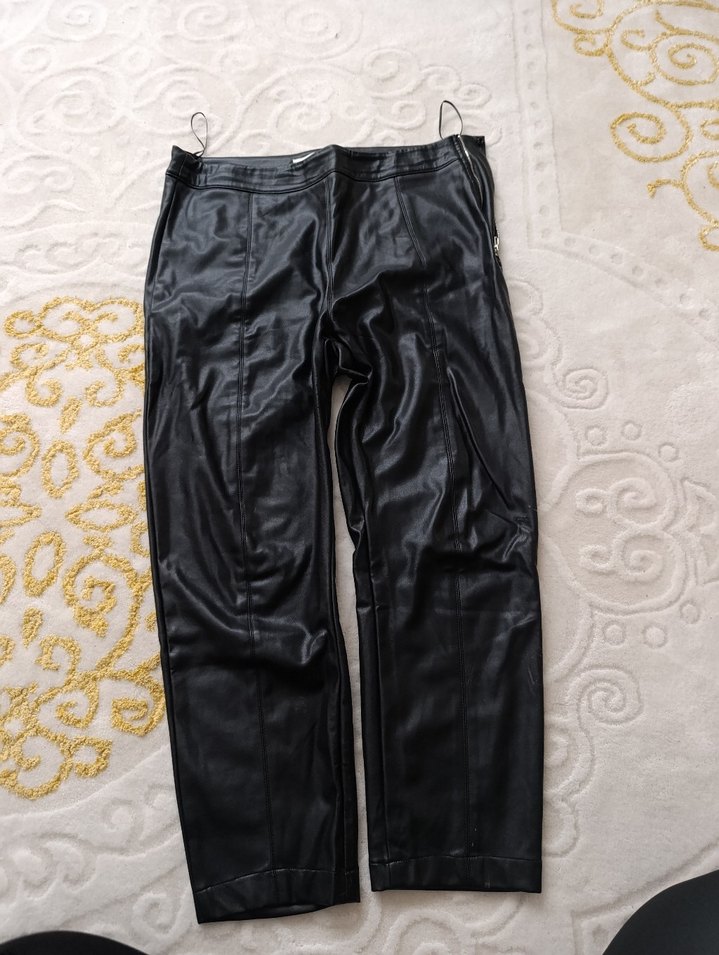 İpekyol Kadın Siyah Deri Kemerli Cigarette Pantolon - Görsel 2