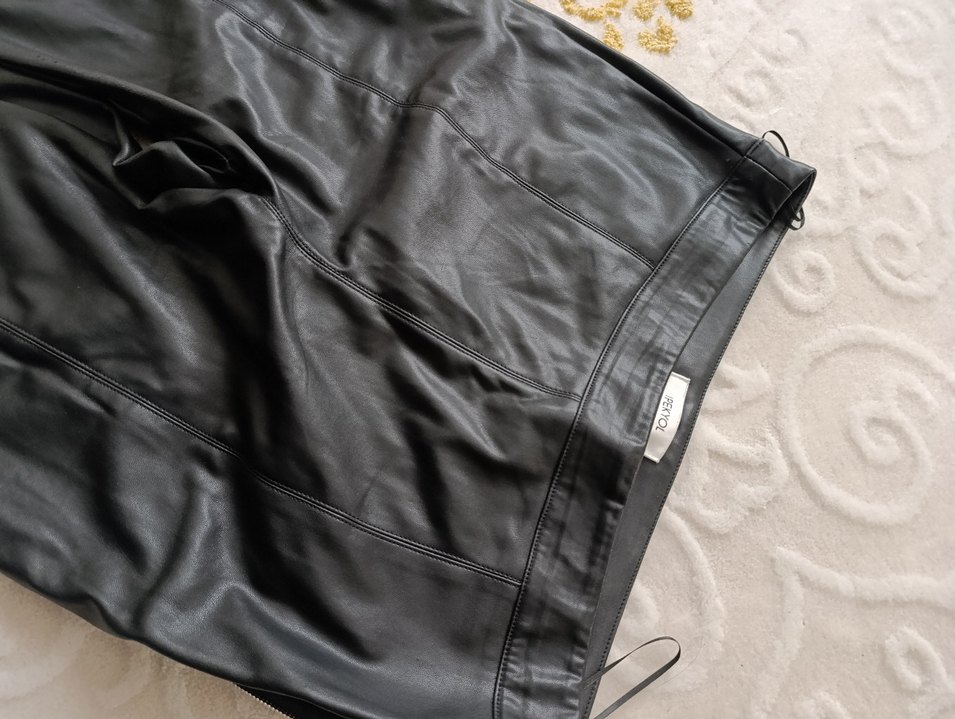 İpekyol Kadın Siyah Deri Kemerli Cigarette Pantolon - Görsel 4