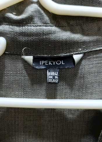 İpekyol Bohem gümüş Gri Uzun kumaş gömlek Elbise - Görsel 7