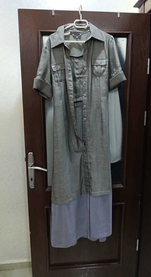 İpekyol Bohem gümüş Gri Uzun kumaş gömlek Elbise - Görsel 4