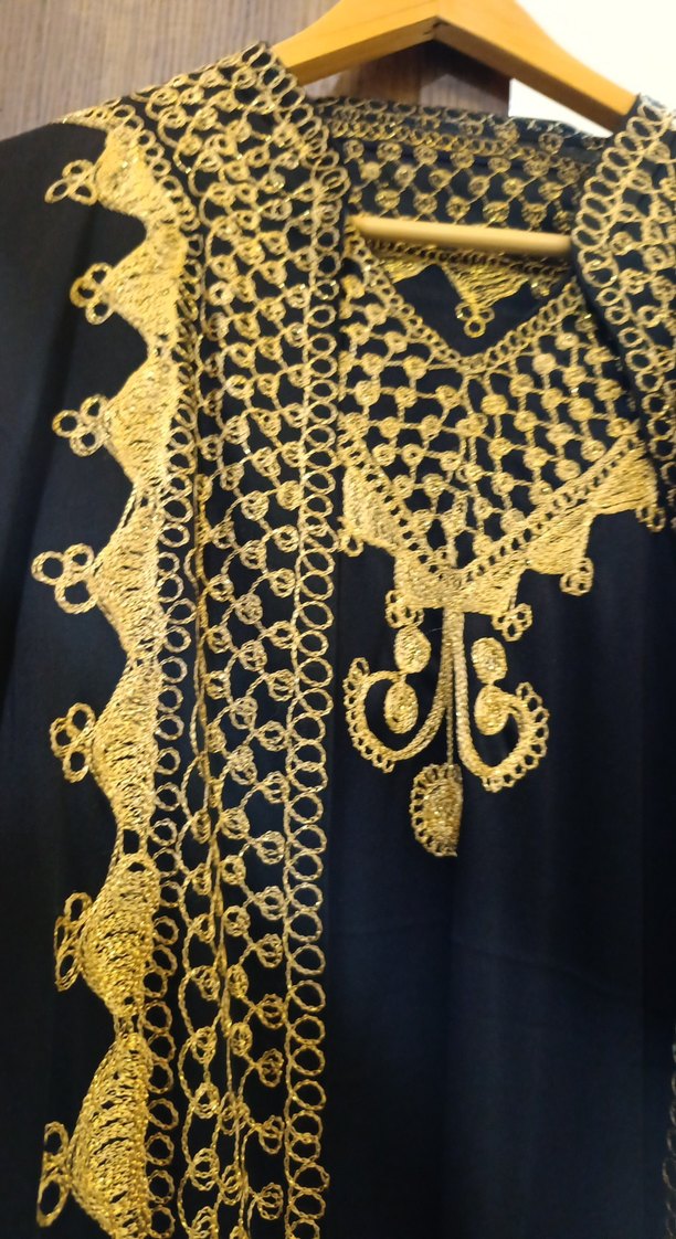 Altın İşlemeli Uzun Kadın Elbise kaftan takım - Görsel 5