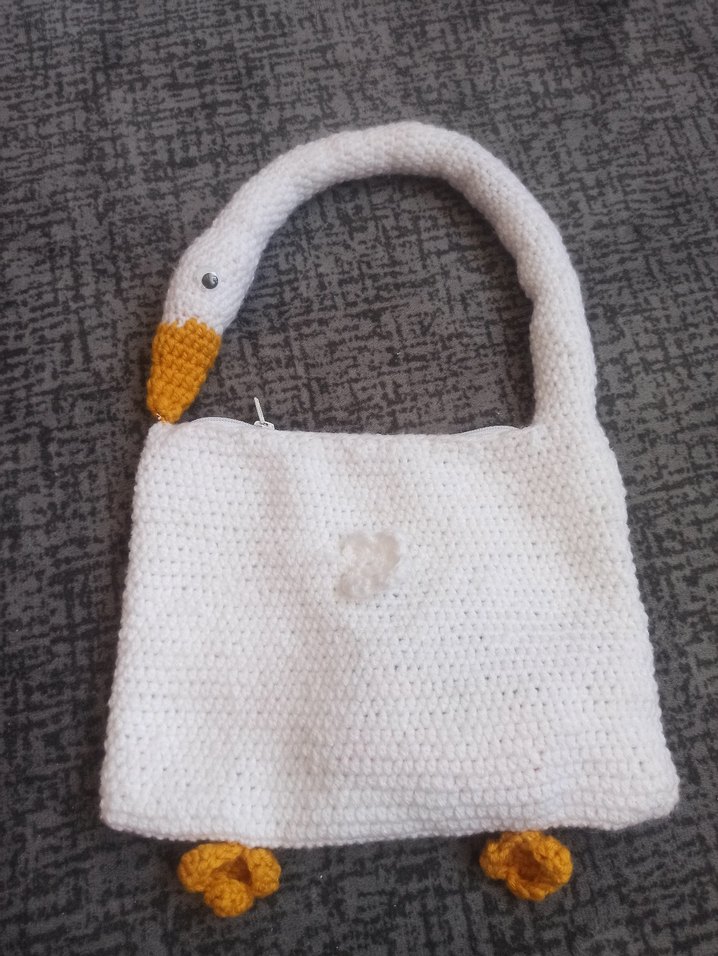 Beyaz Örgü Kadın Çanta - Görsel 3