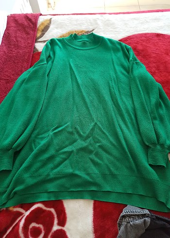universal Beden Yeşil Örgü Kadın Triko Sweatshirt
