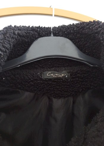 Siyah Peluş Midi Kadın Kaban - Görsel 5