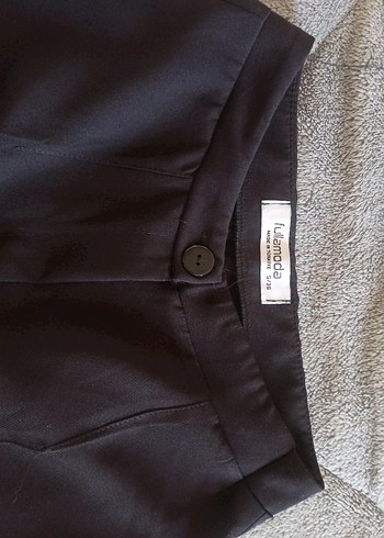 Siyah Midi Kadın Kumaş Pantolon - Görsel 5