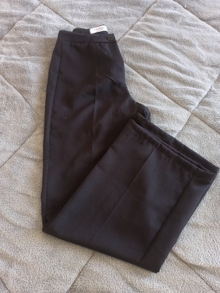 Siyah Midi Kadın Kumaş Pantolon - Görsel 2