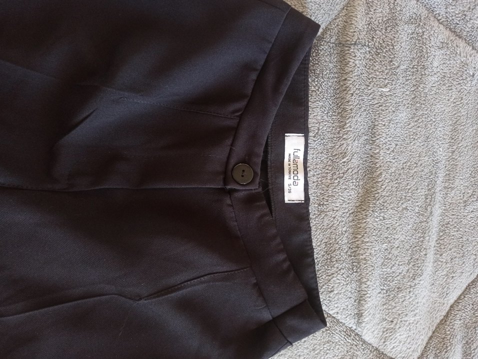 Siyah Midi Kadın Kumaş Pantolon - Görsel 5