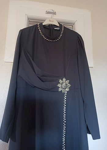 Uzun Kollu gri Gotik Uzun Elbise - Görsel 3